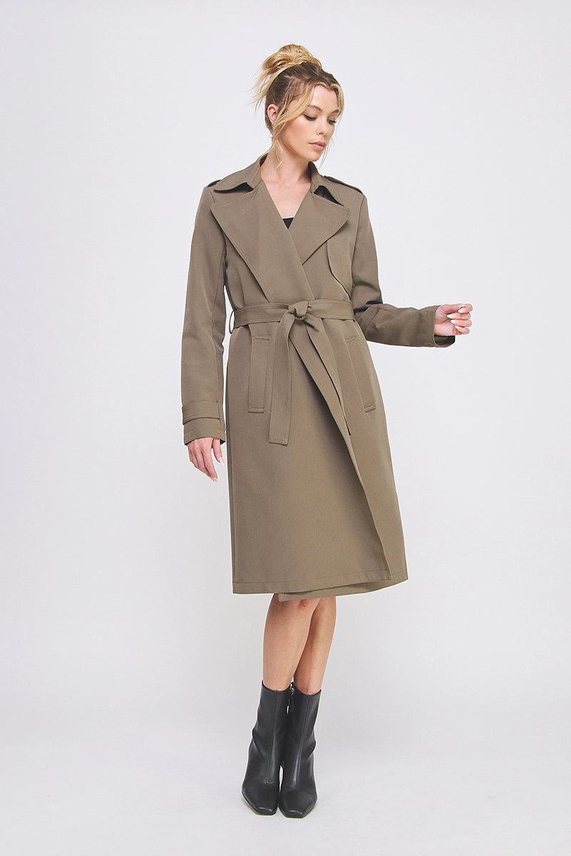 Long Open Trench Coat w/ Pockets