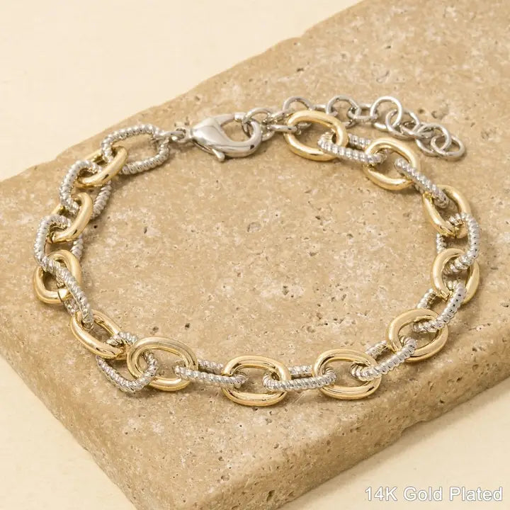 Two Tone Chain Bracelet