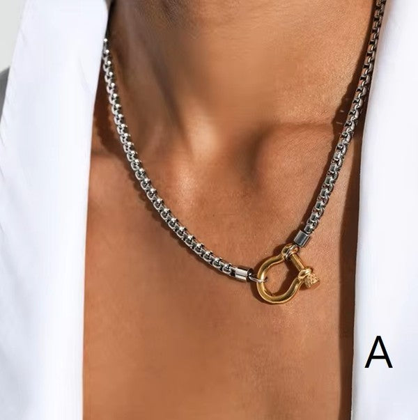 Stainless Steel Carabiner Necklace