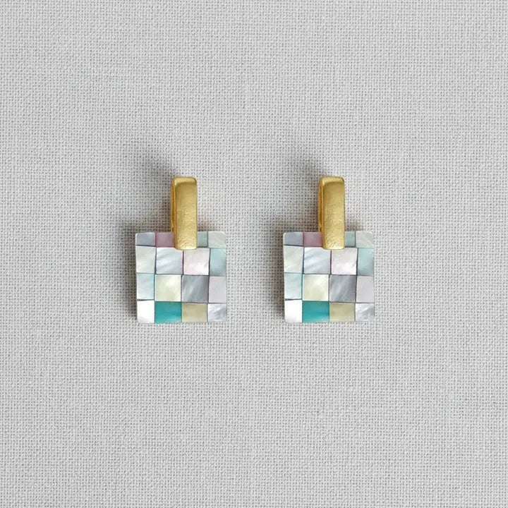 Shell Square Stud Earrings