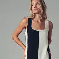 Colorblock A Line Scoop Neck Dress