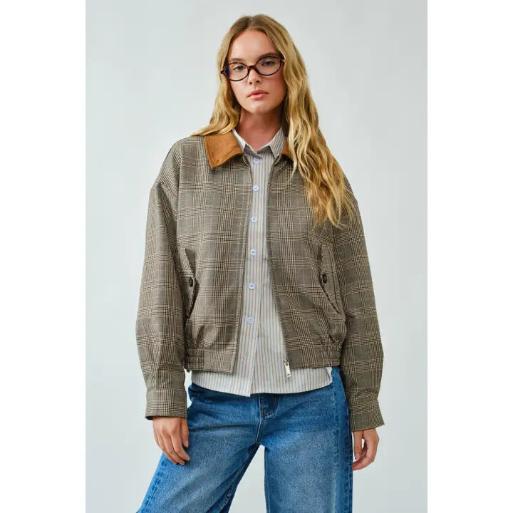 Classic Plaid Bomber Jacket