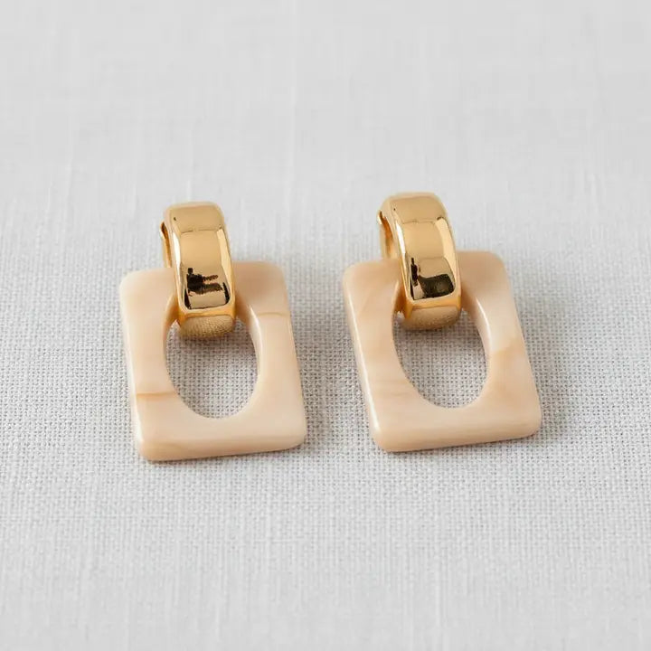Resin Square Hoop Earrings