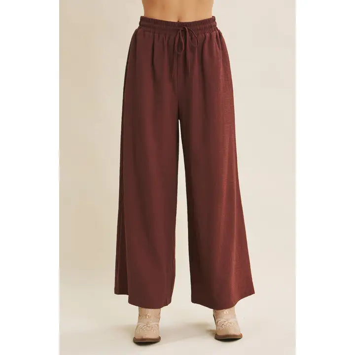 Flowy Waffle Wide Leg Pants