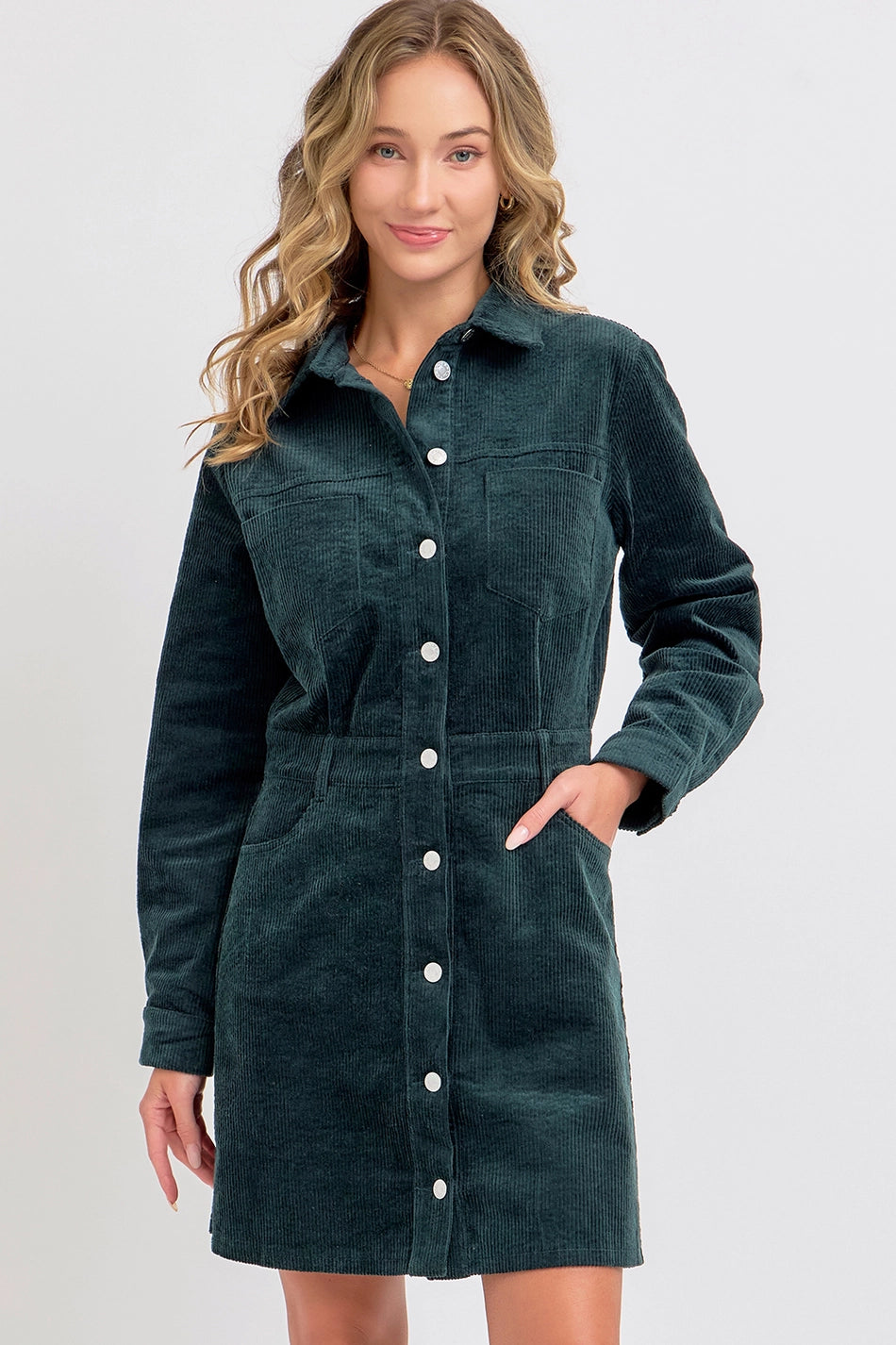 Casual Corduroy Mini Dress
