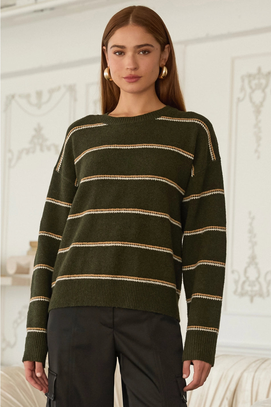 Crewneck Striped Sweater