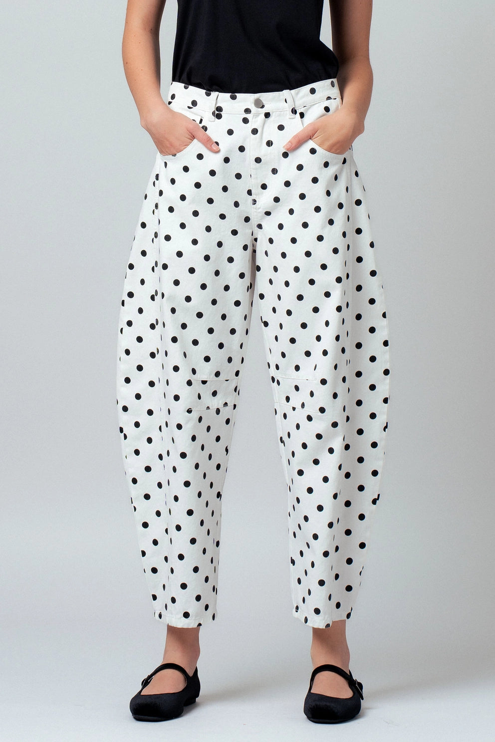 Polka Dot Barrel Jeans