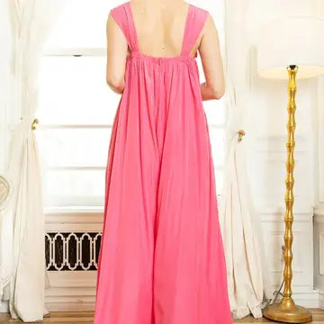 3D Flower Beads Trim Jumpsuit