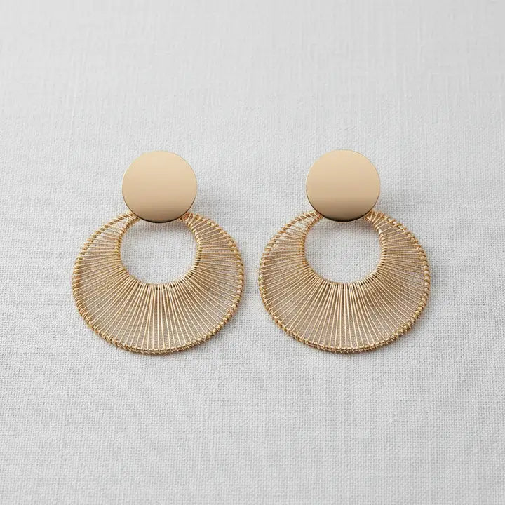 Metallic Circle Stud Earrings