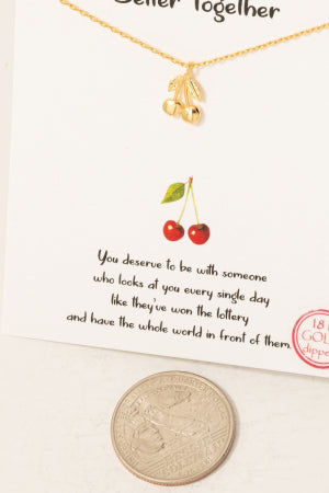 Gold Dipped Cherry Pendant Necklace