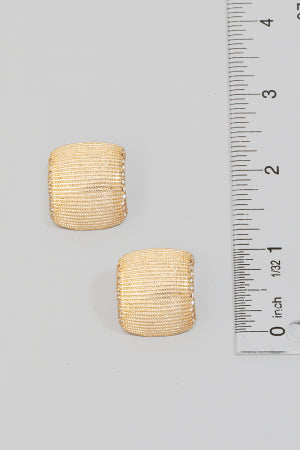 Textured Metallic Square Stud Earrings