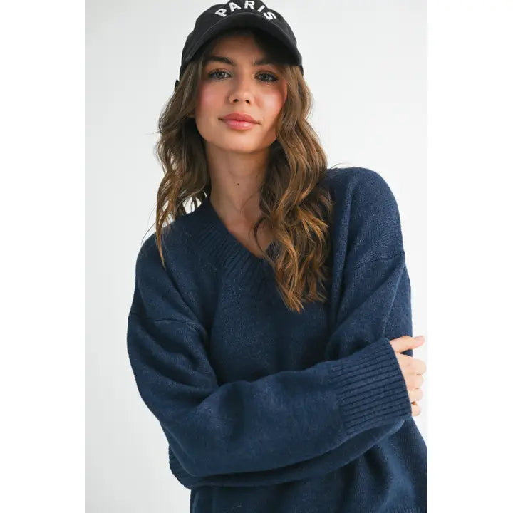 Oversized V Neck Sweater