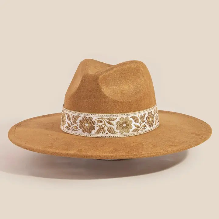 Flower Ribbon Fedora Hat