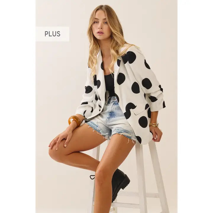 Polka Dot Cropped Blazer