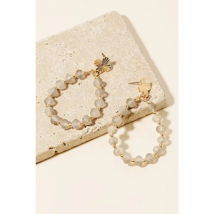 Glass Beaded Tear Dangle Earrings