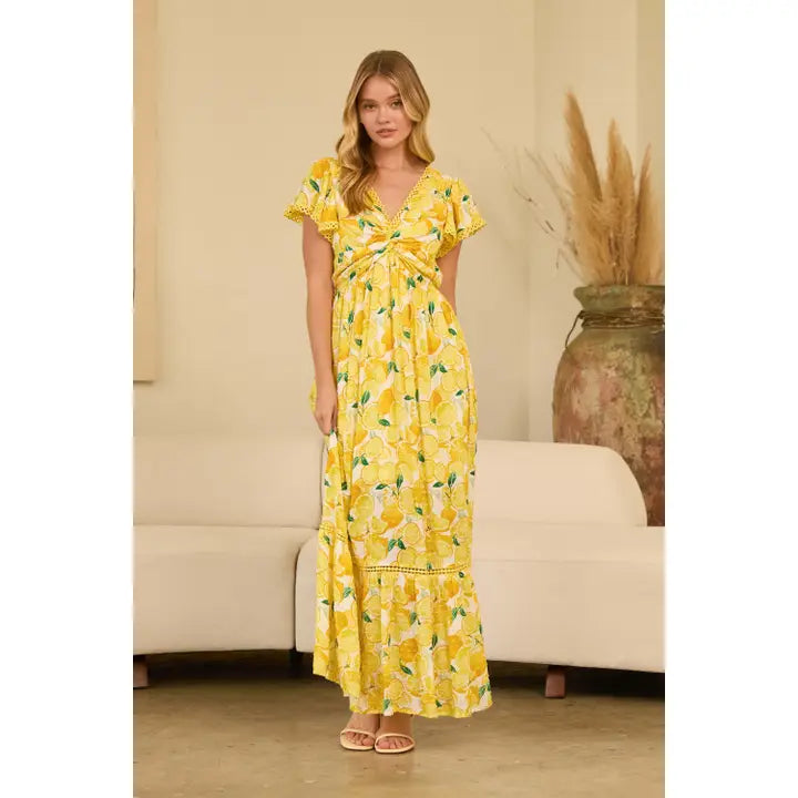 Swiss Dot Printed Maxi Dress