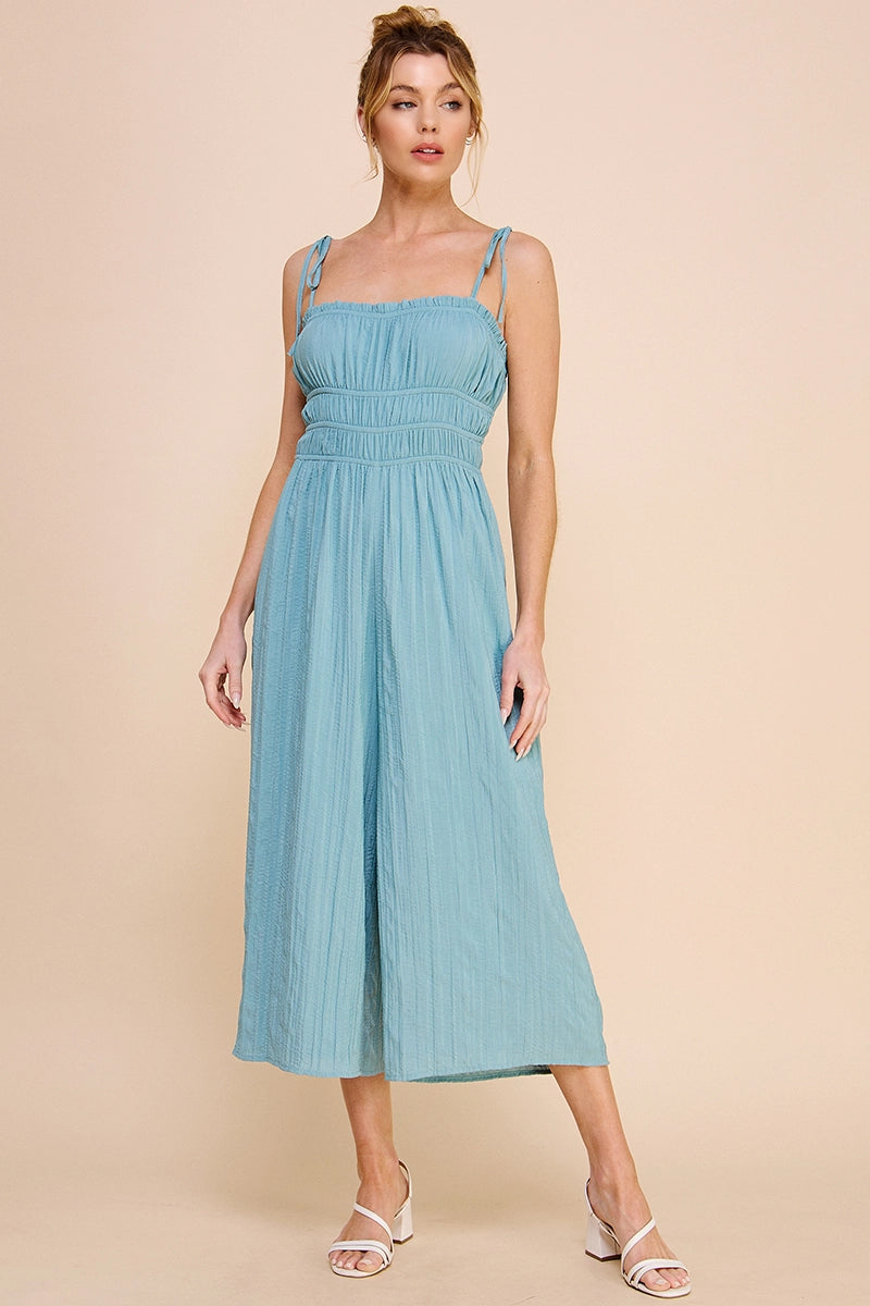 Silky Bamboo Textured Babydoll Jumpsuit