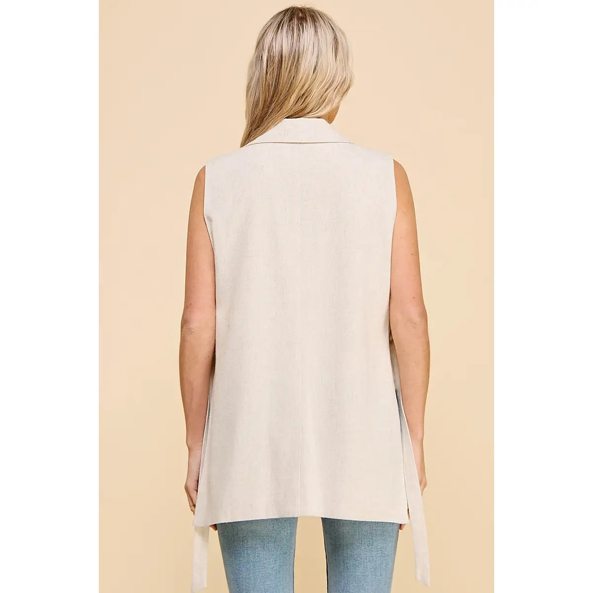 Linen Blend Jacket Vest