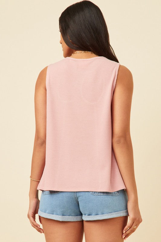 Waffle Knit Pocket Tank