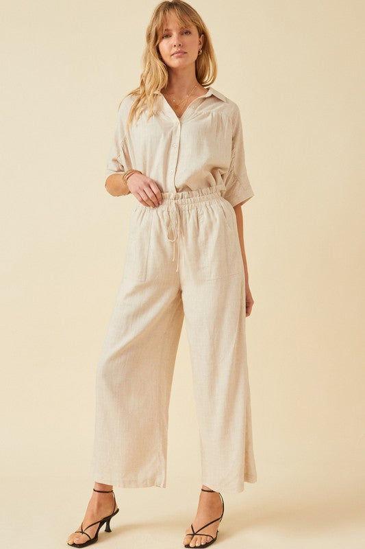 Wide Leg Tie Waist Pants