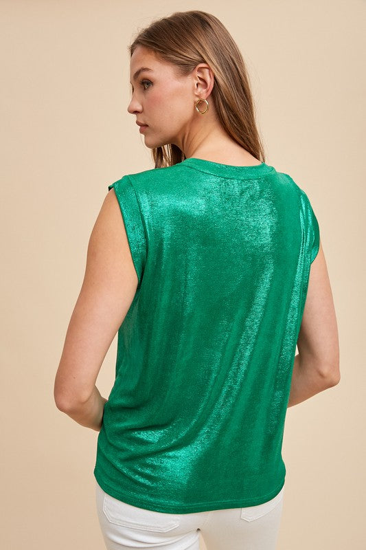 Metallic Knit Muscle Top