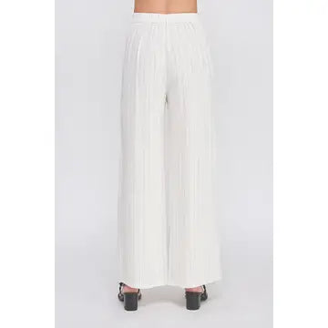 Linen Blend Pinstripe Wide Pants