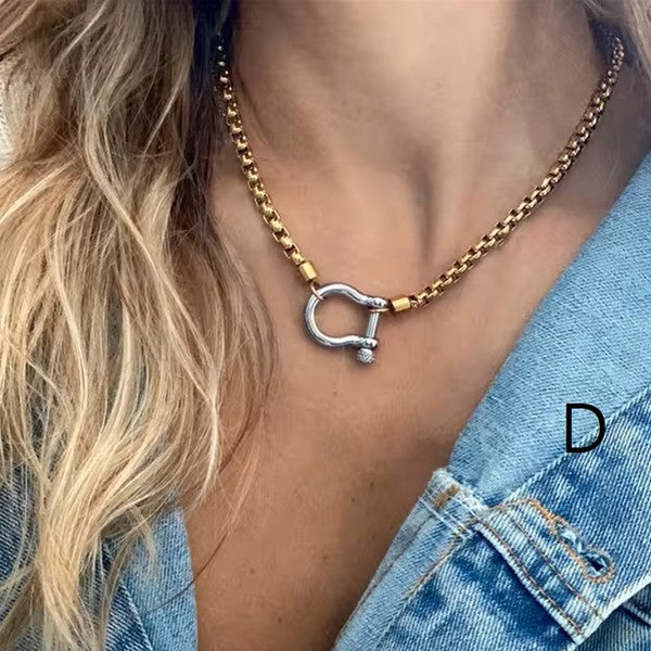 Stainless Steel Carabiner Necklace
