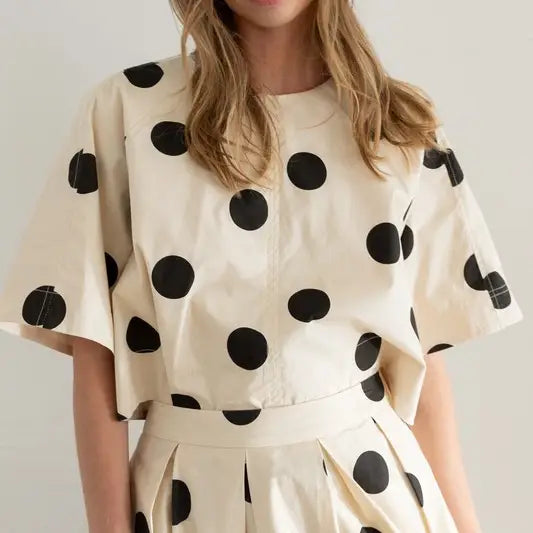 Polka Dot Back-Tie Top