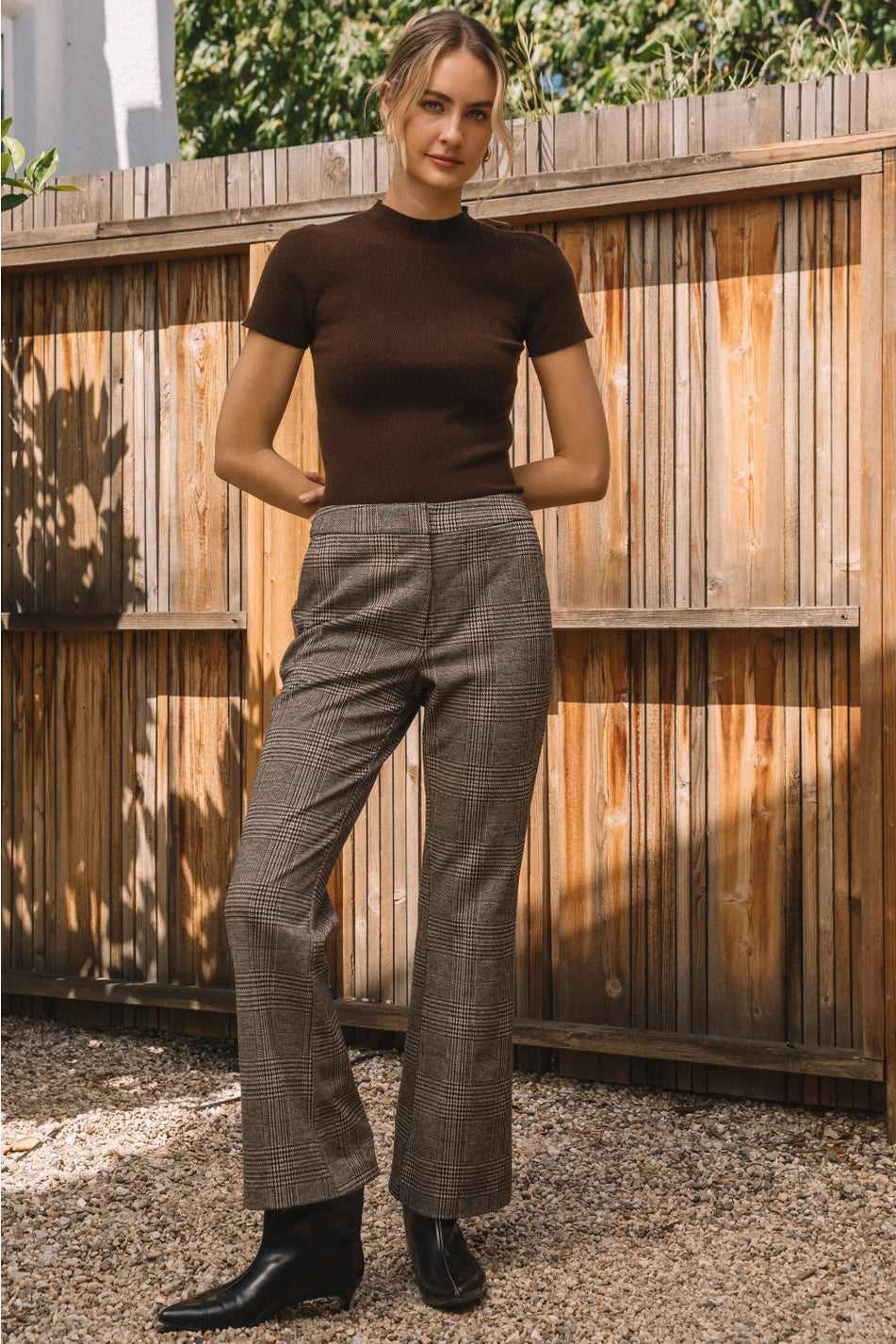 Plaid Straight Fit Pants