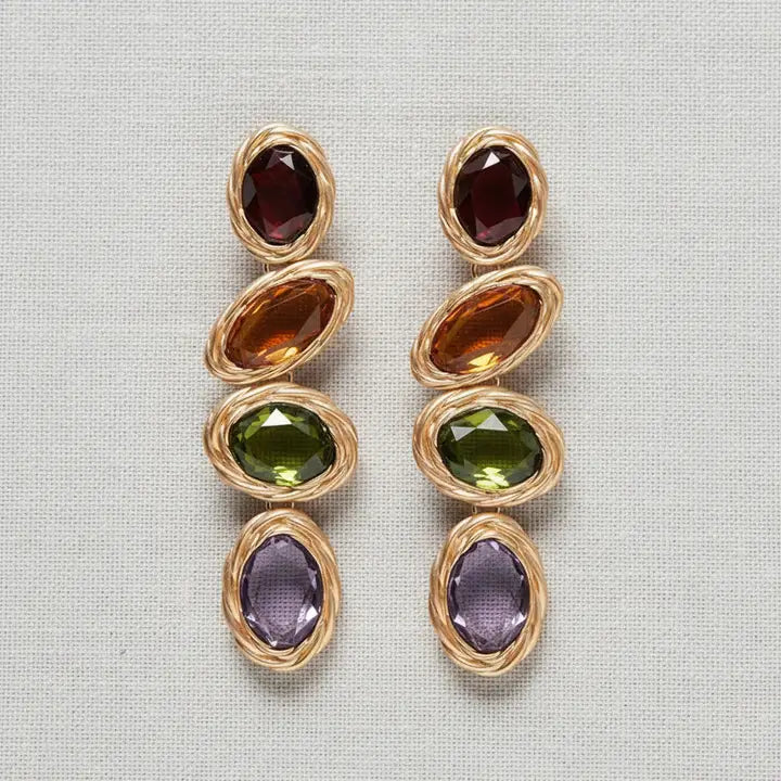 Colorful Rhinestone Drop Earrings