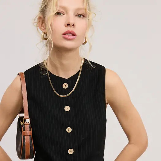 Round Neck, Button down S/L Vest