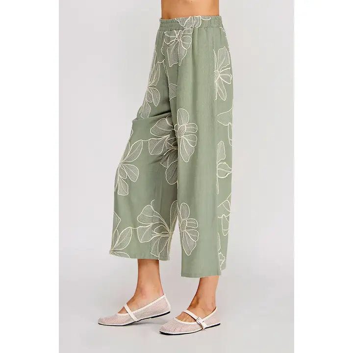 Floral Embroidered Soft Pant