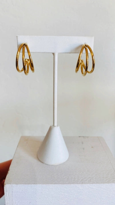 Triple Gold Hoop Earrings (M&S)