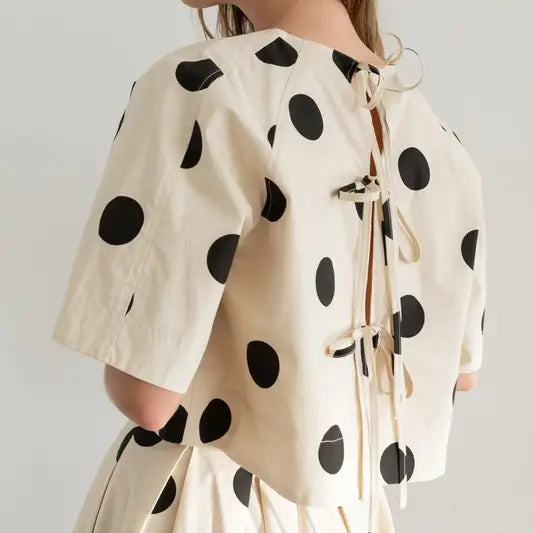 Polka Dot Back-Tie Top