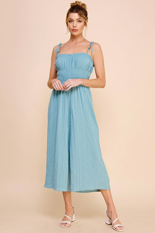 Silky Bamboo Textured Babydoll Jumpsuit
