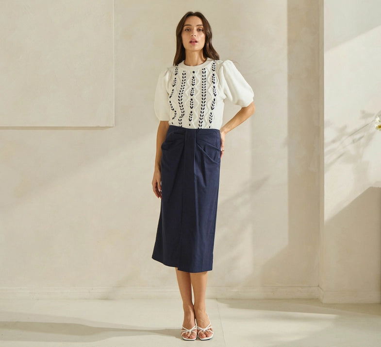 Contrast Stitch Sweater Top