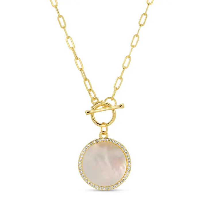 Mother of Pearl Pave Necklace