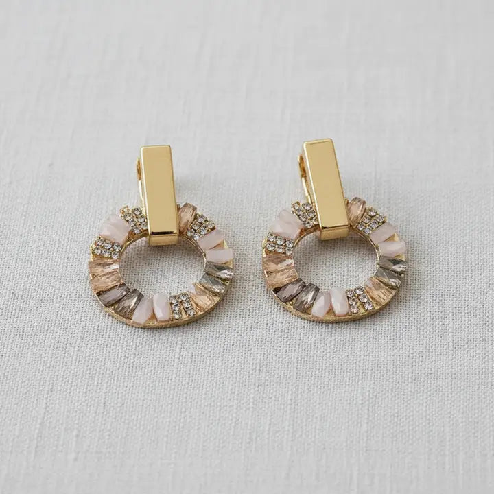 Gold Zircon Small Hoop Earrings