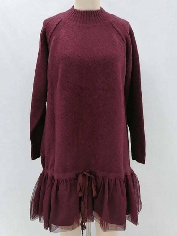 Knit & Tulle Mix Mini Dress