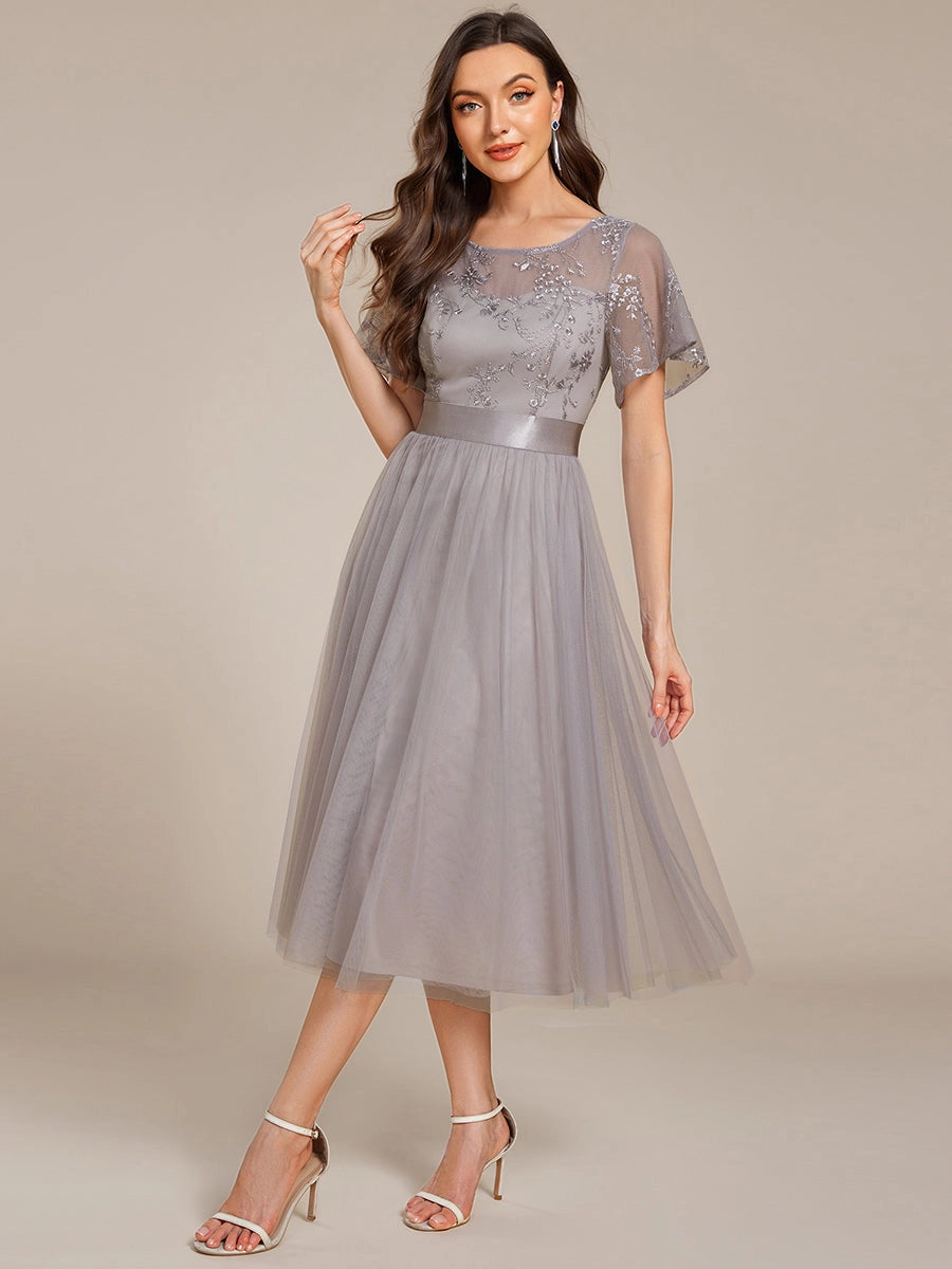 Round Neck Tulle Dress