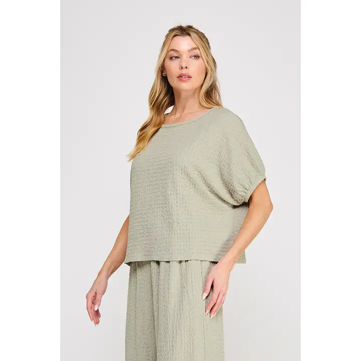 Textured Knit Dolman Top