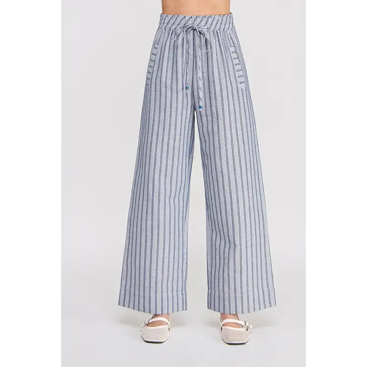 Striped Woven Smock Wide Leg Pants