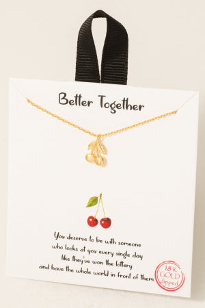 Gold Dipped Cherry Pendant Necklace