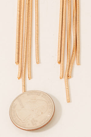 Dainty Cube Chain Fringe Dangle Earrings