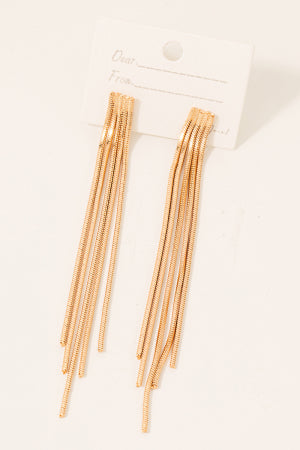 Dainty Cube Chain Fringe Dangle Earrings