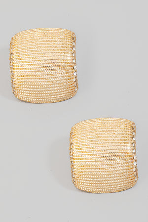 Textured Metallic Square Stud Earrings