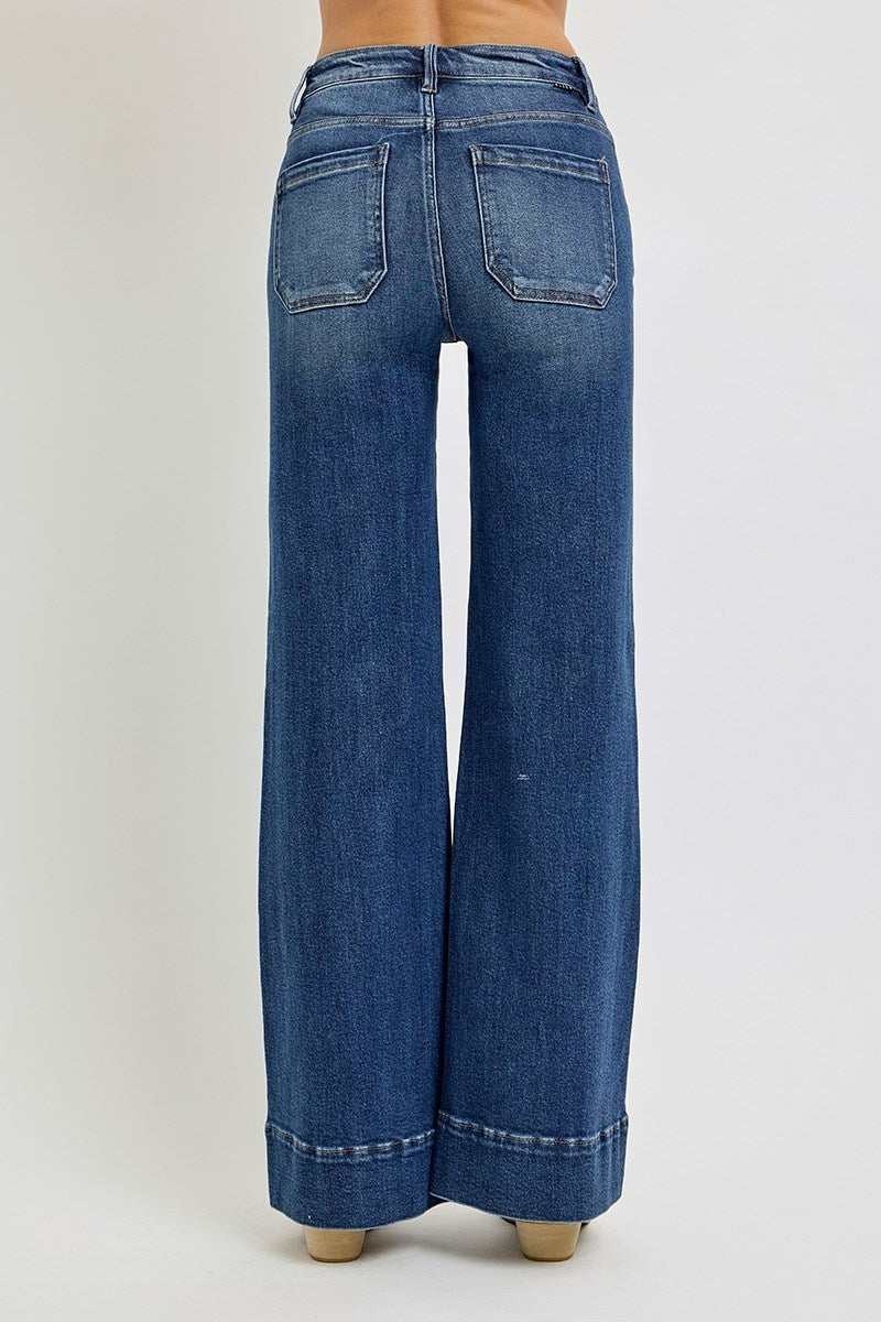 HR Wide Flare Patch Pocket Jeans