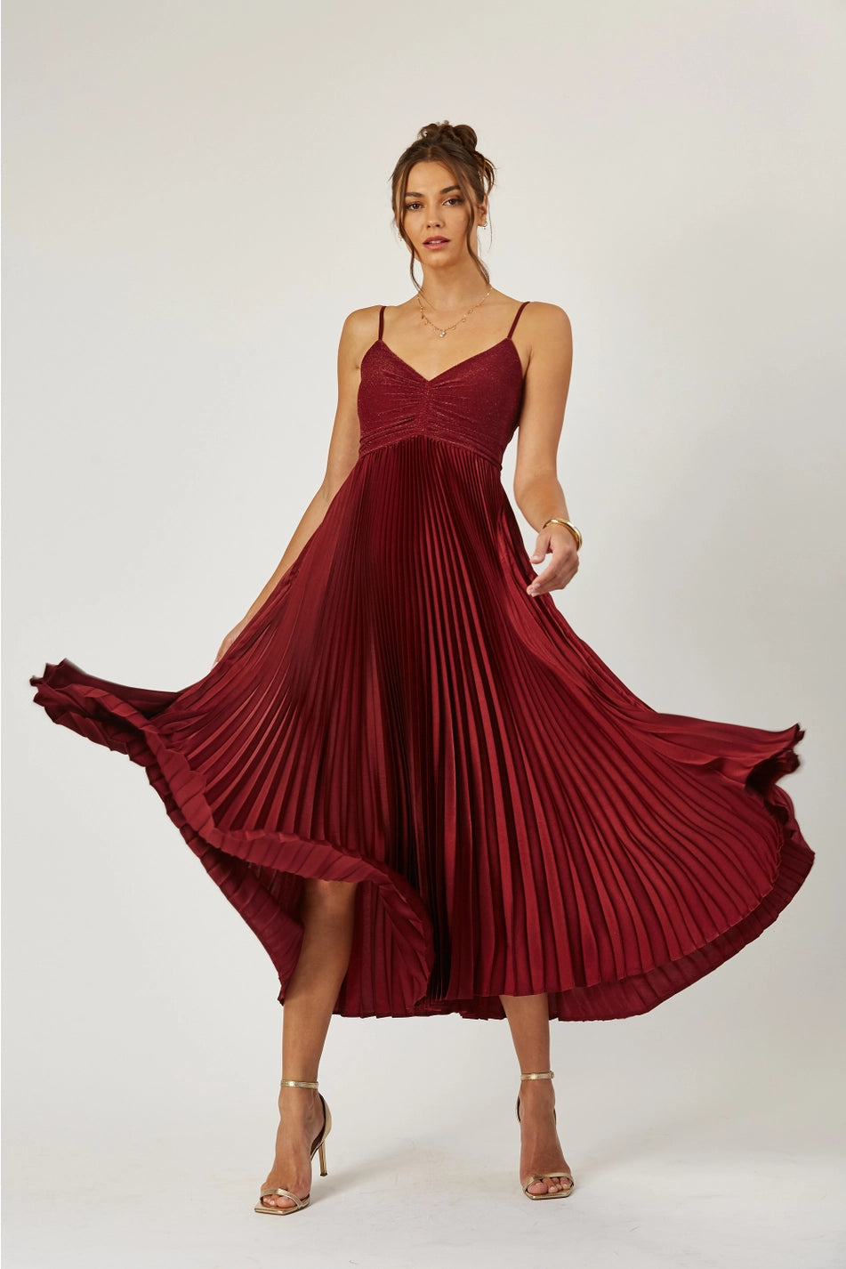 Portia Pleated Swing Dress