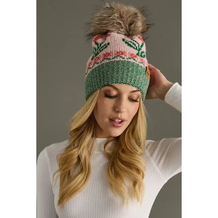 Pattern Pom Hats