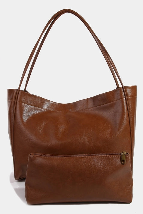 Simple Modern Faux Leather Tote Bag